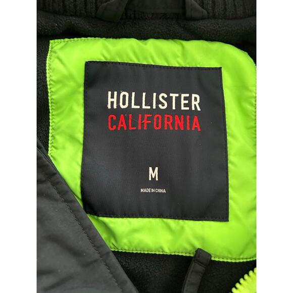 Hollister Unisex Navy Neon Green Winter Fall Jacket Coat Size S M Y2K Outdoor - Picture 8 of 8